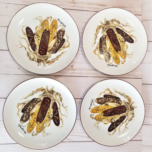 Set of 4 Georges Briard Indian Corn Bread/Dessert - Picture 2 of 5